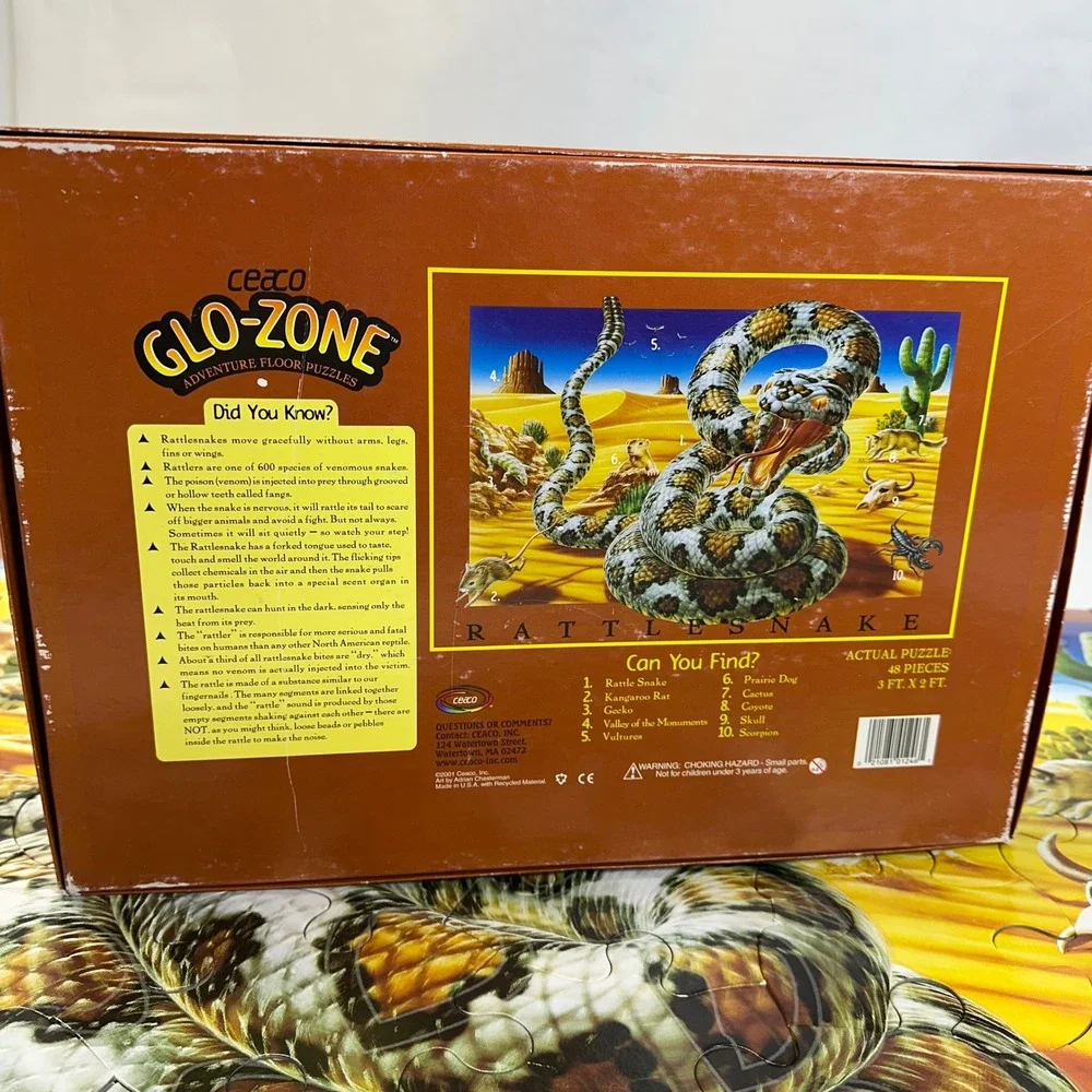 Glo Zone Rattlesnake 48 Piece Glow in the Dark Floor Puzzle Ages‎ 4 Plus